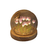 Maxbell Tulip Night Light DIY Battery Operated with Dome Bedroom Decoration 16 flowers