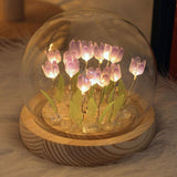 Maxbell Tulip Night Light DIY Battery Operated with Dome Bedroom Decoration 16 flowers