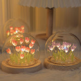 Maxbell Tulip Night Light DIY Battery Operated with Dome Bedroom Decoration 20 flowers