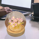 Maxbell Tulip Night Light DIY Battery Operated with Dome Bedroom Decoration 20 flowers