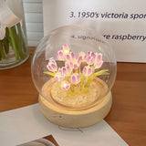 Maxbell Tulip Night Light DIY Battery Operated with Dome Bedroom Decoration 20 flowers