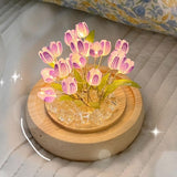 Maxbell Tulip Night Light DIY Battery Operated with Dome Bedroom Decoration 20 flowers
