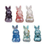 Maxbell Stone Bunny Sculpture Shop Desktop New Year Festive Rabbit Statues Figurines Violet