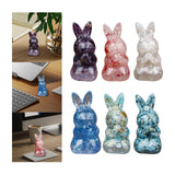 Maxbell Stone Bunny Sculpture Shop Desktop New Year Festive Rabbit Statues Figurines Violet