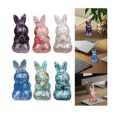 Maxbell Stone Bunny Sculpture Shop Desktop New Year Festive Rabbit Statues Figurines Violet