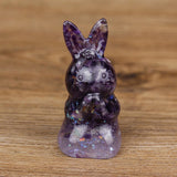 Maxbell Stone Bunny Sculpture Shop Desktop New Year Festive Rabbit Statues Figurines Violet