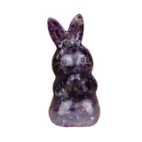 Maxbell Stone Bunny Sculpture Shop Desktop New Year Festive Rabbit Statues Figurines Violet