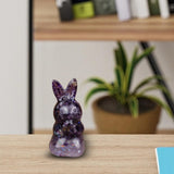 Maxbell Stone Bunny Sculpture Shop Desktop New Year Festive Rabbit Statues Figurines Violet