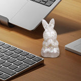 Maxbell Stone Bunny Sculpture Shop Desktop New Year Festive Rabbit Statues Figurines White