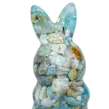Maxbell Stone Bunny Sculpture Shop Desktop New Year Festive Rabbit Statues Figurines Light Blue