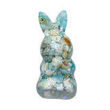 Maxbell Stone Bunny Sculpture Shop Desktop New Year Festive Rabbit Statues Figurines Light Blue