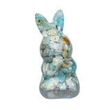 Maxbell Stone Bunny Sculpture Shop Desktop New Year Festive Rabbit Statues Figurines Light Blue