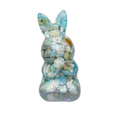 Maxbell Stone Bunny Sculpture Shop Desktop New Year Festive Rabbit Statues Figurines Light Blue