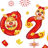 Maxbell Window Clings Display Creative New Year Window Stickers for Restaurant Props style A