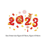 Maxbell Window Clings Display Creative New Year Window Stickers for Restaurant Props style A