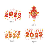 Maxbell Window Clings Display Creative New Year Window Stickers for Restaurant Props style A