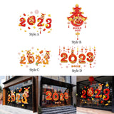 Maxbell Window Clings Display Creative New Year Window Stickers for Restaurant Props style A