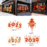 Maxbell Window Clings Display Creative New Year Window Stickers for Restaurant Props style A