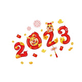 Maxbell Window Clings Display Creative New Year Window Stickers for Restaurant Props style A