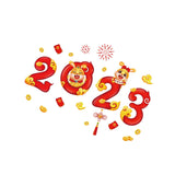 Maxbell Window Clings Display Creative New Year Window Stickers for Restaurant Props style A