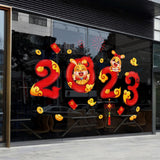 Maxbell Window Clings Display Creative New Year Window Stickers for Restaurant Props style A