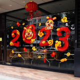 Maxbell Window Clings Display Creative New Year Window Stickers for Restaurant Props style A
