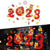Maxbell Window Clings Display Creative New Year Window Stickers for Restaurant Props style A