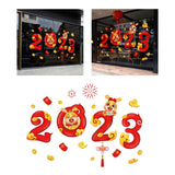 Maxbell Window Clings Display Creative New Year Window Stickers for Restaurant Props style A