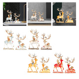 Maxbell Deer Statues Nordic Style Reindeer Figurines for Fireplace Bedroom Decor Blue