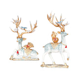 Maxbell Deer Statues Nordic Style Reindeer Figurines for Fireplace Bedroom Decor Blue