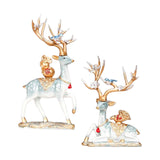 Maxbell Deer Statues Nordic Style Reindeer Figurines for Fireplace Bedroom Decor Blue
