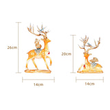 Maxbell Deer Statues Nordic Style Reindeer Figurines for Fireplace Bedroom Decor Orange