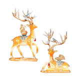 Maxbell Deer Statues Nordic Style Reindeer Figurines for Fireplace Bedroom Decor Orange