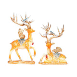 Maxbell Deer Statues Nordic Style Reindeer Figurines for Fireplace Bedroom Decor Orange
