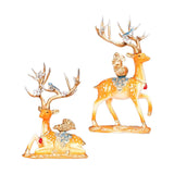 Maxbell Deer Statues Nordic Style Reindeer Figurines for Fireplace Bedroom Decor Orange