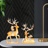 Maxbell Deer Statues Nordic Style Reindeer Figurines for Fireplace Bedroom Decor Orange