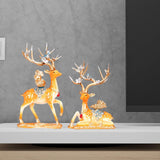 Maxbell Deer Statues Nordic Style Reindeer Figurines for Fireplace Bedroom Decor Orange
