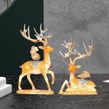 Maxbell Deer Statues Nordic Style Reindeer Figurines for Fireplace Bedroom Decor Orange
