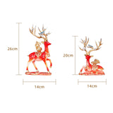 Maxbell Deer Statues Nordic Style Reindeer Figurines for Fireplace Bedroom Decor Red