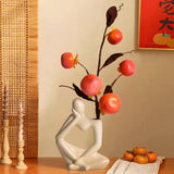 Maxbell Thinker Statue Ceramic Vase Figurine Craft for Home Living Room Cabinet Beige