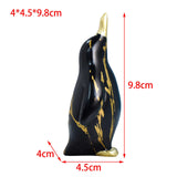 Maxbell Penguin Statue Resin Figurine Art Works Craft for Bookcase Home Decoration Black