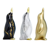 Maxbell Penguin Statue Resin Figurine Art Works Craft for Bookcase Home Decoration Black