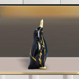 Maxbell Penguin Statue Resin Figurine Art Works Craft for Bookcase Home Decoration Black