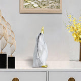 Maxbell Penguin Statue Resin Figurine Art Works Craft for Bookcase Home Decoration White