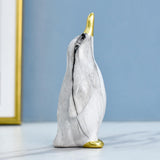 Maxbell Penguin Statue Resin Figurine Art Works Craft for Bookcase Home Decoration White