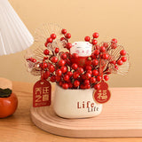 Maxbell Chinese New Year Ornament Floral Arrangements Table Decorative for Decor StyleC