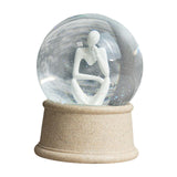 Maxbell Modern Thinker Statue Ball Clear Ornament Decor for Bookshelf Office Home Style B