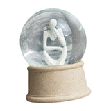 Maxbell Modern Thinker Statue Ball Clear Ornament Decor for Bookshelf Office Home Style B