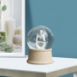 Maxbell Modern Thinker Statue Ball Clear Ornament Decor for Bookshelf Office Home Style B