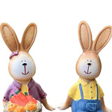 Maxbell 2x Couple Rabbit Ornament Landscape Accessories Commemorative Tabletop